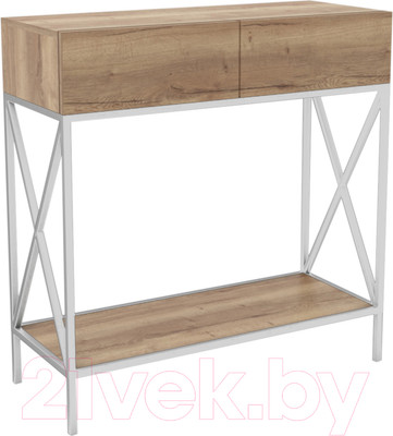 Консольный столик Hype Mebel Лесс 100x40 (белый/дуб галифакс натуральный)