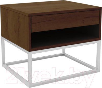 Прикроватная тумба Hype Mebel 50x35 (белый/дуб галифакс олово)