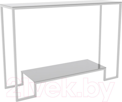 Консольный столик Hype Mebel Голд 80x35 (белый/стекло белое)