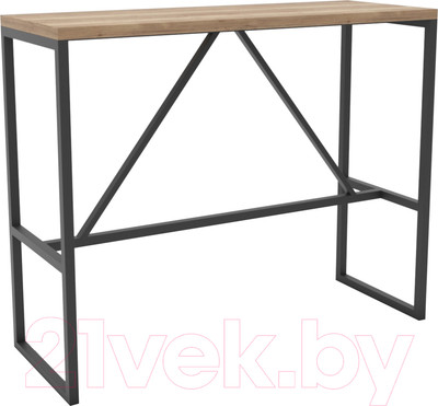 Барный стол Hype Mebel Дельта 120x40x110 (черный/дуб галифакс натуральный)