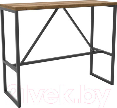 Барный стол Hype Mebel Дельта 120x40x110 (черный/дуб галифакс олово)