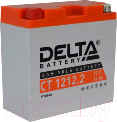Мотоаккумулятор DELTA AGM СТ 1212.2 / YT14B-BS (14 А/ч)