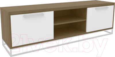 Тумба Hype Mebel ТВ 120x40 (белый/дуб галифакс олово)