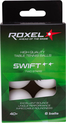 Набор мячей для настольного тенниса Roxel Swift (6шт, белый)