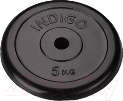 Диск для штанги Indigo Sport IN122 (5кг, черный)