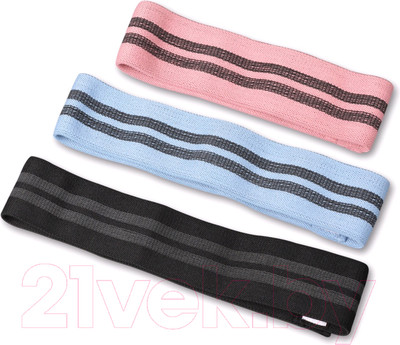 Набор эспандеров Indigo Sport IN150 (розовый/голубой/черный)