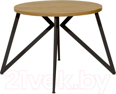 Обеденный стол Millwood Женева Л D90x75 (дуб золотой Craft/металл черный)