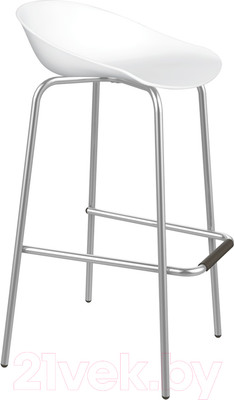Стул барный Sheffilton SHT-ST19/S29 (белый/хром лак)