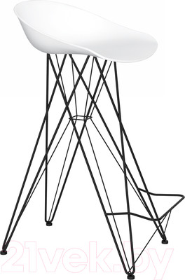 Стул барный Sheffilton SHT-ST19/S66 (белый/черный муар)