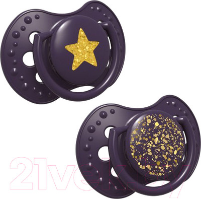 Набор пустышек Lovi Stardust динамичная / 22/893_violet (2шт)