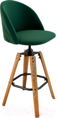 Стул барный Sheffilton SHT-ST35-2/S93 (лиственно-зеленый/браш. коричневый/черный)