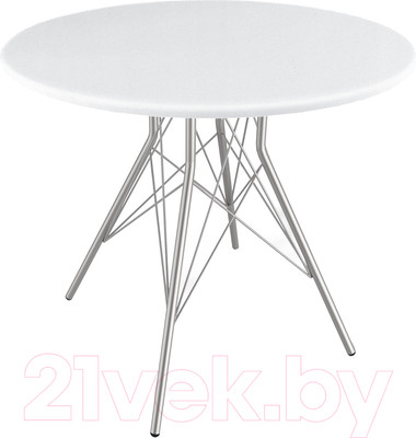 Обеденный стол Sheffilton SHT-TU2-1/80 МДФ (хром лак/белый)