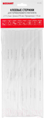 Клеевые стержни Rexant 09-1270 (10шт, прозрачный)