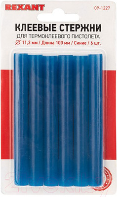 Клеевые стержни Rexant 09-1227 (6шт, синий)