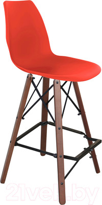 Стул барный Sheffilton SHT-ST29/S80 (красный RAL3020/темный орех/черный муар)