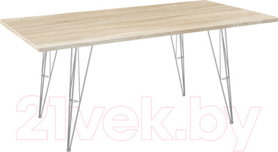 Обеденный стол Sheffilton SHT-TU10/120/80 МДФ (хром лак/дуб сонома светлый)