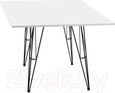 Обеденный стол Sheffilton SHT-TU10/80/80 ЛДСП (черный муар/белый)