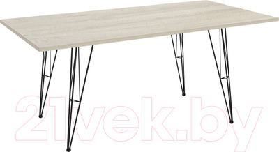 Обеденный стол Sheffilton SHT-TU10/120/80 ЛДСП (черный муар/дуб беленый)