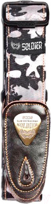 Ремень для гитары Soldier STP13061 (черный/белый)