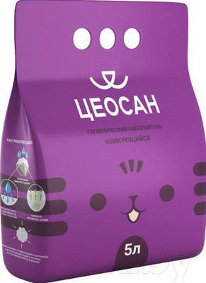 Наполнитель для туалета Цеосан Комкующийся / CEO-03 (5л/4.3кг)