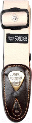 Ремень для гитары Soldier STP1303 / Crest 3 (белый)
