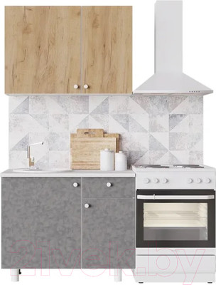 Кухонный гарнитур Горизонт Мебель Point 100 (золото/бетон)