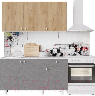 Кухонный гарнитур Горизонт Мебель Point 150 (золото/бетон)