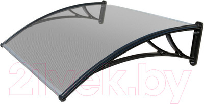 Козырек Krovent Faracs КЧ-ПП 1500мм (прозрачный/черный)