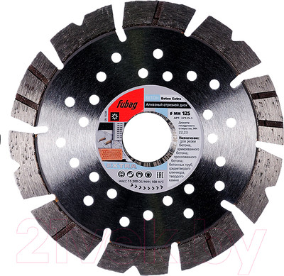 Отрезной диск алмазный Fubag 37125-3