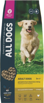 Сухой корм для собак All Dogs Для взрослых собак с курицей (20кг)