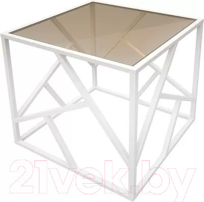 Журнальный столик РасГар Империал 50x50 (бронза прозрачный/белый)