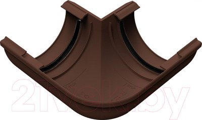 Угол желоба Ruplast Внешний 90 градусов с уплотнителем RAL 8014 (коричневый)