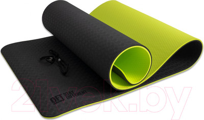 Коврик для йоги и фитнеса Original FitTools FT-YGM10-TPE-BG TPE (черный/зеленый)