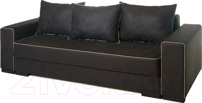 Диван KRONES Цезарь 4 (искуственная замша черно-коричневый/белый)