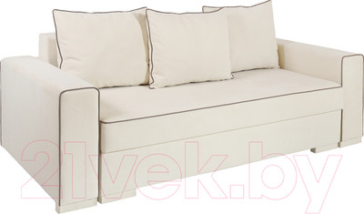 Диван KRONES Цезарь 4 (велюр слоновая кость/коричневый)