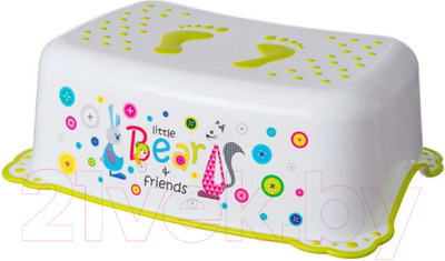 Табурет-подставка Maltex Мишка и друзья / 5344 (белый/зеленый)