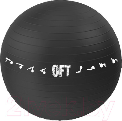 Фитбол гладкий Original FitTools FT-GBPRO-75BK (черный)