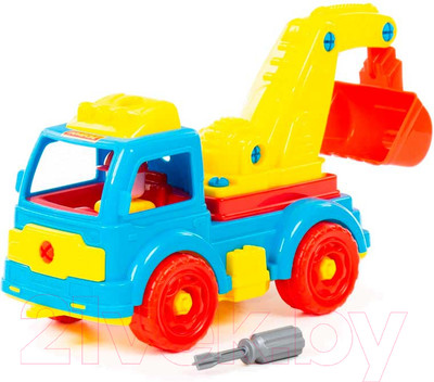 Игрушка-конструктор Полесье Автомобиль-экскаватор / 84835 (34эл)