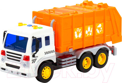 Мусоровоз игрушечный Полесье Сити коммунальный / 86426 (инерционный, оранжевый)