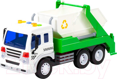 Мусоровоз игрушечный Полесье Сити / 86198 (инерционный, зеленый)