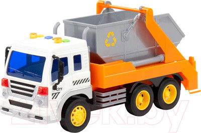 Мусоровоз игрушечный Полесье Сити / 86228 (инерционный, оранжевый)
