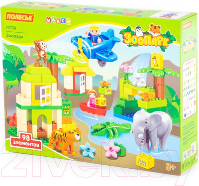 Конструктор Полесье Макси. Зоопарк / 77738 (98эл)