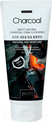 Пенка для умывания Jigott Natural очищающая с углем (180мл)