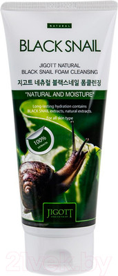 Пенка для умывания Jigott Natural очищающая с экстрактом слизи черной улитки (180мл)