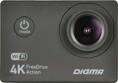Автомобильный видеорегистратор Digma FreeDrive Action 4K WiFi (черный)