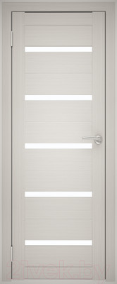 Дверь межкомнатная Юни Амати 01М 80x200 (белое стекло/эшвайт)