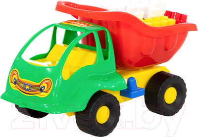 Самосвал игрушечный Полесье Муравей с конструктором. Строитель / 3140