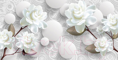 Фотообои листовые Citydecor Цветочная абстракция 7 3D (500x254)