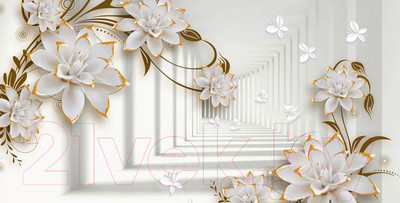 Фотообои листовые Citydecor Цветочная абстракция 8 3D (500x254)