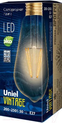 Лампа Uniel Vintage LED-ST64-5W/GOLDEN/E27 GLV22GO / UL-00002360